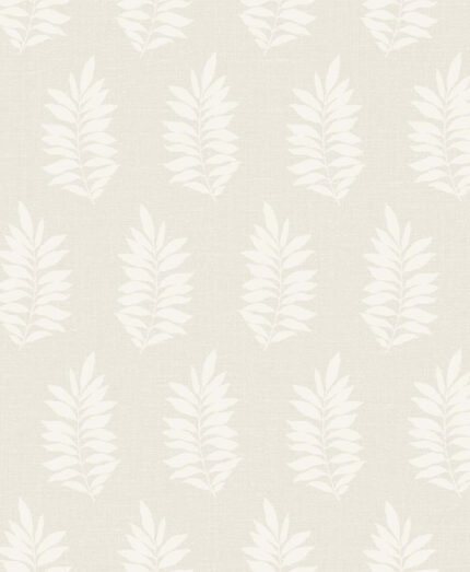 Pinnate - Almond | Warm Neutrals and Beiges Trees and Leaves Wallpaper for Entryway, Office, and Kitchen