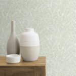 Lush - Celadon | Greens Textures Wallpaper for Half Bath, Hallway, and Entryway