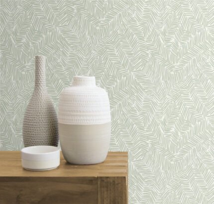 Lush - Celadon | Greens Textures Wallpaper for Half Bath, Hallway, and Entryway