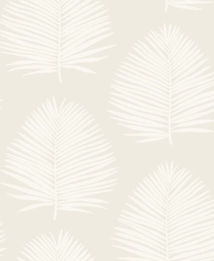 Island - Alabaster | Whites and Off Whites Trees and Leaves Wallpaper for Hallway, Entryway, and Half Bath