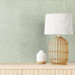 Soft Linen - Mint Lemonade | Greens Textures Wallpaper for Powder Room, Half Bath, and Bedroom