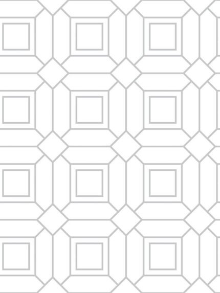 Locked In | Grays Geometrics Wallpaper for Office, Accent Wall, and Half Bath
