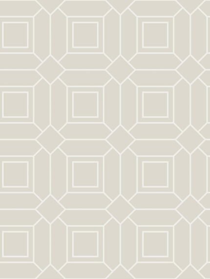 Locked In | Warm Neutrals and Beiges Geometrics Wallpaper for Office, Accent Wall, and Dining Room