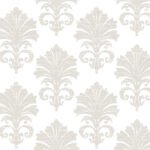 Coronation | Warm Neutrals and Beiges Damasks and Scrolls Wallpaper for Powder Room, Office, and Half Bath