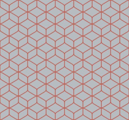 NYC | Reds Geometrics Wallpaper for Office, Accent Wall, and Powder Room