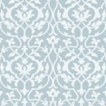 Arabesque | Blues Damasks and Scrolls Wallpaper for Accent Wall, Office, and Powder Room