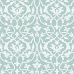 Arabesque | Aquas and Teals Damasks and Scrolls Wallpaper for Bedroom, Kitchen, and Accent Wall