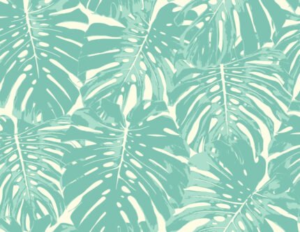 Jamaica - Teal and White | Aquas and Teals Florals, Botanicals and Tropicals Wallpaper for Office, Kitchen, and Powder Room