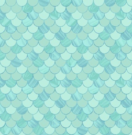 Catalina Scales - Turquoise, Fog Green, and Metallic | Browns and Taupes Geometrics Wallpaper for Office, Accent Wall, and Living Room