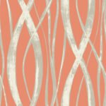 Barbados - Portland Orange, Gray, and White | Oranges Geometrics Wallpaper for Office, Accent Wall, and Living Room