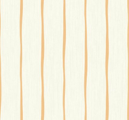 Aruba Stripe - Rust Orange and Off-White | Oranges Plaids, Checks and Stripes Wallpaper for Hallway, Dining Room, and Entryway