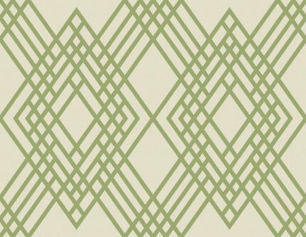 Cayman - Olive Green and Off-White | Greens Geometrics Wallpaper for Office, Accent Wall, and Powder Room