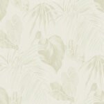 Dominica - Metallic Gold, Off-White, and Light Tan | Browns and Taupes Florals, Botanicals and Tropicals Wallpaper for Entryway, Half Bath, and Bedroom
