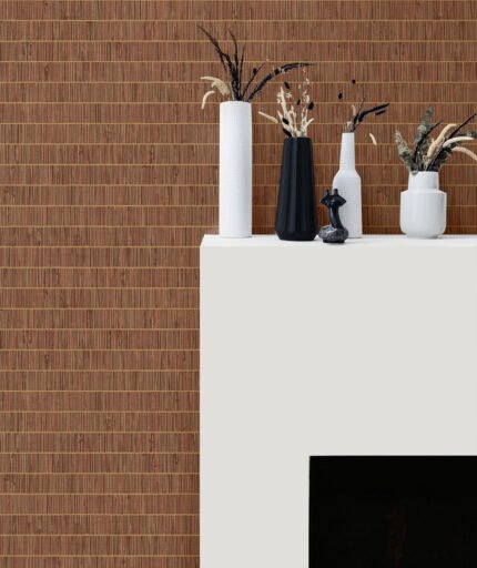 Blue Grass Band 27 - Terra Cotta | Oranges Textures Wallpaper for Accent Wall, Nursery, and Powder Room