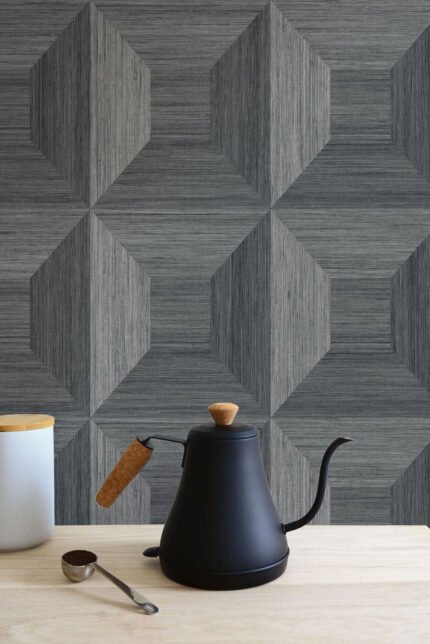 Squared Away 27 - Earl Gray | Grays Geometrics Wallpaper for Office, Accent Wall, and Living Room