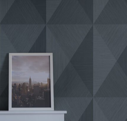 Pinacle 27 - Napa | Blues Geometrics Wallpaper for Office, Accent Wall, and Half Bath