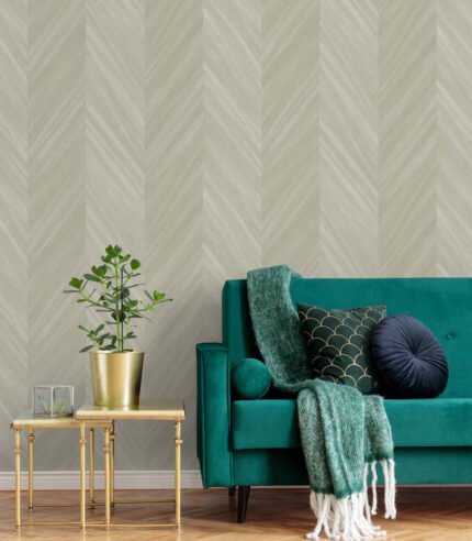 Chevron Wood 27 - Bister | Warm Neutrals and Beiges Geometrics Wallpaper for Office, Accent Wall, and Bedroom