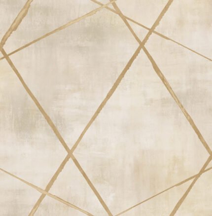 Monthalia | Golds Geometrics Wallpaper for Office, Accent Wall, and Dining Room