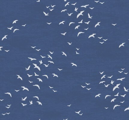 Navy Grey and White | Navys Animals, Birds and Insects Wallpaper for Bedroom, Half Bath, and Dining Room
