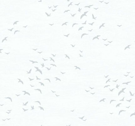 Navy Grey and White | Grays Animals, Birds and Insects Wallpaper for Powder Room, Entryway, and Dining Room