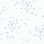 Navy Grey and White | Blues Animals, Birds and Insects Wallpaper for Entryway, Half Bath, and Office