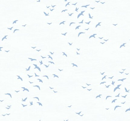 Navy Grey and White | Blues Animals, Birds and Insects Wallpaper for Entryway, Half Bath, and Office