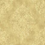 Galena - Honey | Yellows Damasks and Scrolls Wallpaper for Living Room, Dining Room, and Entryway