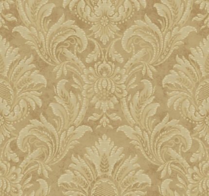 Garrick - Caramel | Yellows Damasks and Scrolls Wallpaper for Dining Room, Entryway, and Kitchen