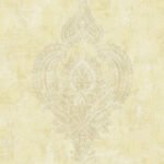 Gillingham - Swiss Cream | Warm Neutrals and Beiges Medallions Wallpaper for Living Room, Entryway, and Hallway