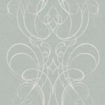 Gloucester - Cloudy Sky | Grays Damasks and Scrolls Wallpaper for Kitchen, Accent Wall, and Bedroom