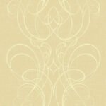 Gloucester - Honey | Yellows Damasks and Scrolls Wallpaper for Hallway, Office, and Kitchen