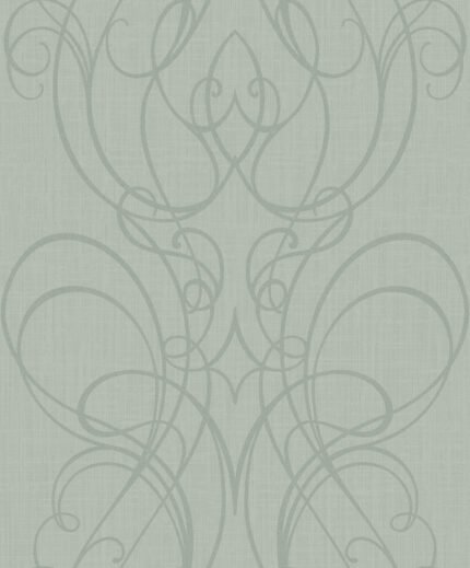 Lansdowne | Greens Damasks and Scrolls Wallpaper for Hallway, Accent Wall, and Entryway