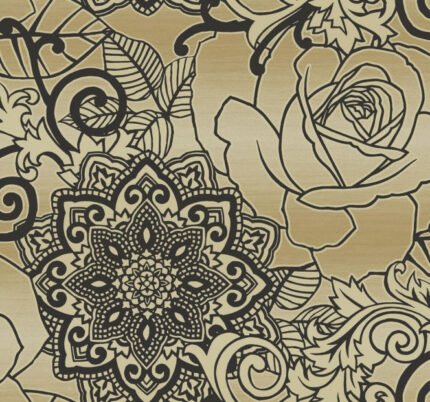 Tile Rose - Metallic Biscotti & Inkwell