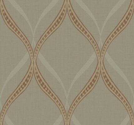 Beacon Trellis - Metallic Light Taupe and Bronze | Browns and Taupes Geometrics Wallpaper for Office, Accent Wall, and Bedroom