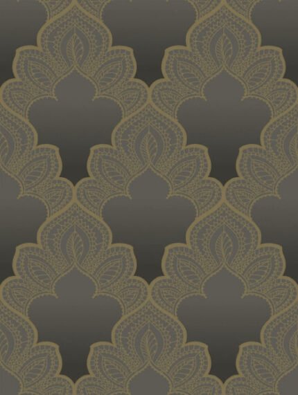 Ombre Fan - Metallic Coffeehouse | Browns and Taupes Geometrics Wallpaper for Office, Accent Wall, and Bedroom