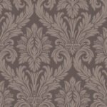 Floral Pom - Metallic Mulberry Silk | Browns and Taupes Florals, Botanicals and Tropicals Wallpaper for Nursery, Powder Room, and Half Bath