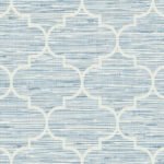 Lattice on Grasscloth | Blues Textures Wallpaper for Powder Room, Living Room, and Half Bath