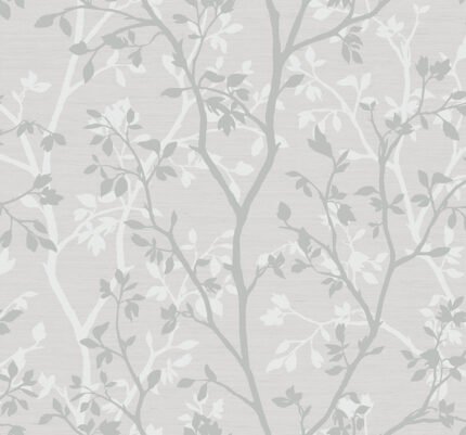 Trees | Grays Trees and Leaves Wallpaper for Accent Wall, Half Bath, and Bedroom