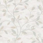 Leaf Trail | Warm Neutrals and Beiges Trees and Leaves Wallpaper for Nursery, Entryway, and Powder Room