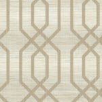 Geo Frame on Grass Textile String | Warm Neutrals and Beiges Geometrics Wallpaper for Office, Accent Wall, and Entryway