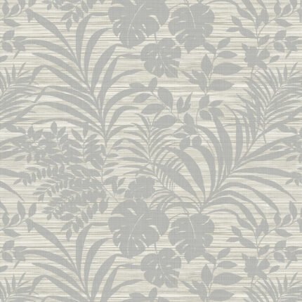 Tropical Leaf Textile String | Grays Florals, Botanicals and Tropicals Wallpaper for Bedroom, Accent Wall, and Powder Room