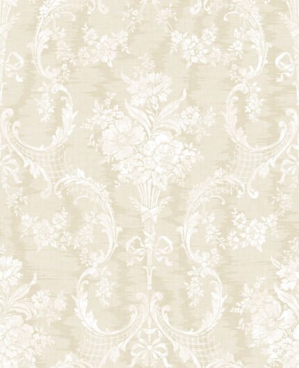 Frame Bouquet - Tan and Ivory | Browns and Taupes Florals, Botanicals and Tropicals Wallpaper for Living Room, Accent Wall, and Office