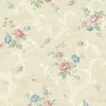 Tossed Floral Scroll - Greige and Gold Shimmer
