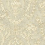 Vintage Cameo - Gold Shimmer and Gray | Grays Damasks and Scrolls Wallpaper for Accent Wall, Kitchen, and Half Bath