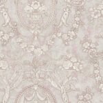 Vintage Cameo - Silver Shimmer and Rose | Pinks Damasks and Scrolls Wallpaper for Living Room, Accent Wall, and Half Bath