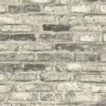Vintage Bricks - Greige and Ivory | Grays Industrial Wallpaper for Living Room, Accent Wall, and Nursery