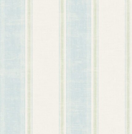 Distressed Stripe - Metallic Pearl and Ice Blue | Blues Plaids, Checks and Stripes Wallpaper for Accent Wall, Bedroom, and Dining Room