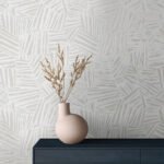 Alpi - Icicle | Silvers and Pewters Abstracts Wallpaper for Dining Room, Entryway, and Nursery