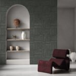 Plaza - Gunmetal | Grays Abstracts Wallpaper for Half Bath, Kitchen, and Entryway