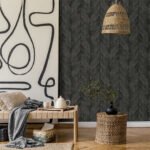 Otto - Graphite | Blacks Plaids, Checks and Stripes Wallpaper for Powder Room, Entryway, and Hallway